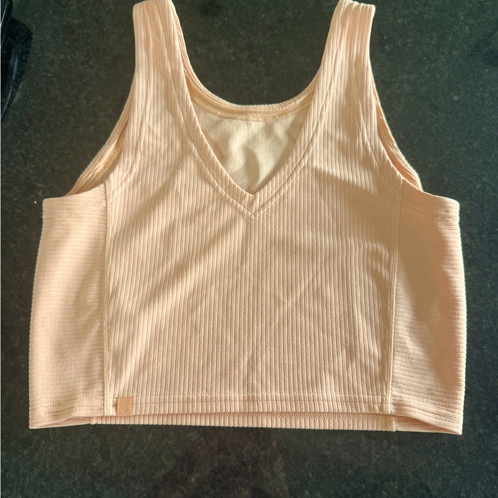 New Lululemon Size 8 Ribbed Softstreme Cropped Tank PCHB Peach Bellini